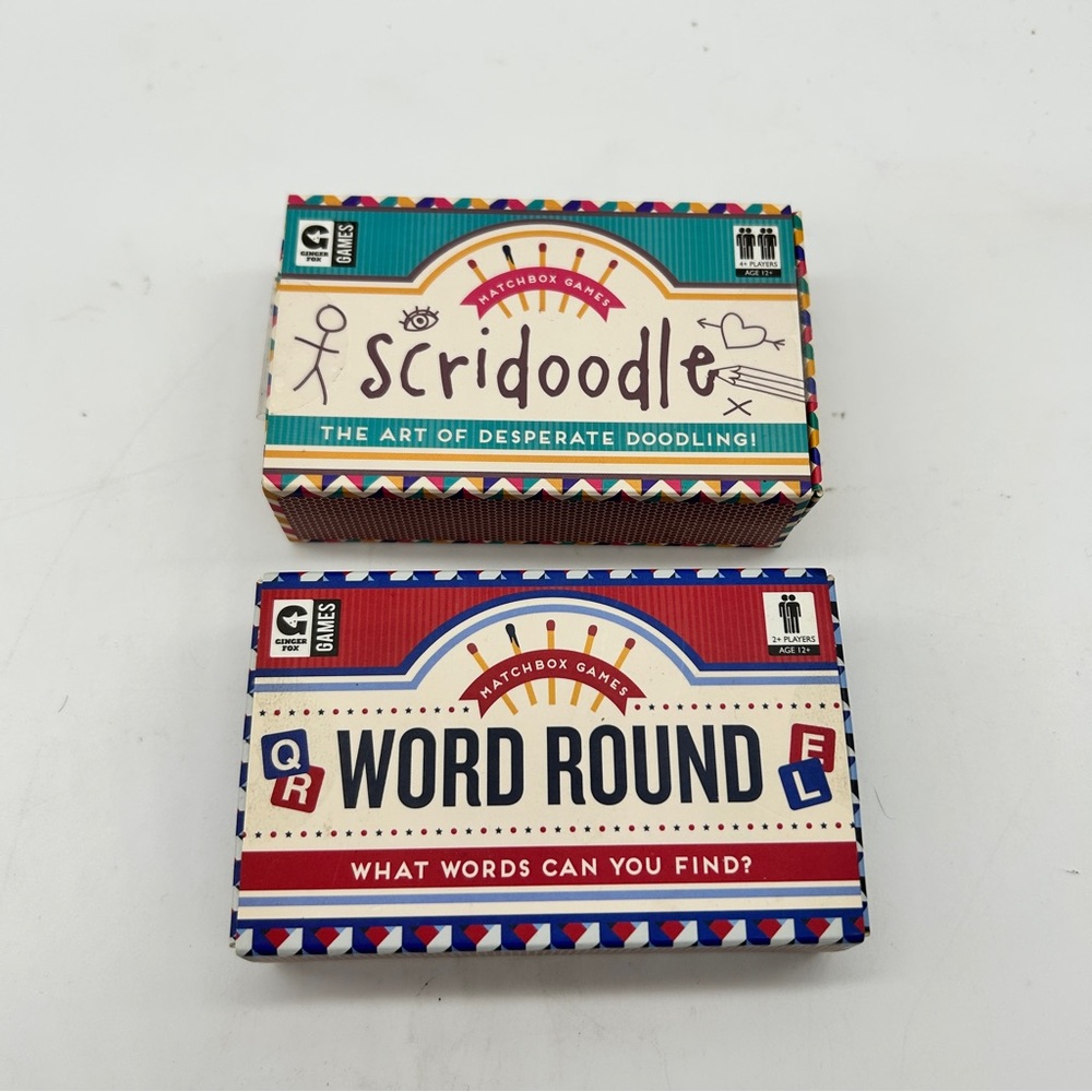 2 Matchbox Games  Word Round Scridoodle